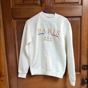 SANEX TEXTILE Paris France White Sweater Size XS